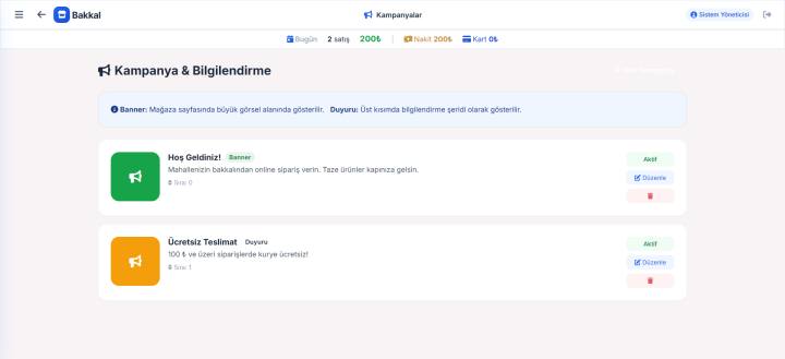 Bakkal Satış Sistemi