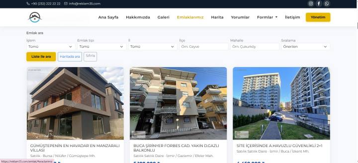 Gayrimenkul ve Portföy Yönetim Yazılımı