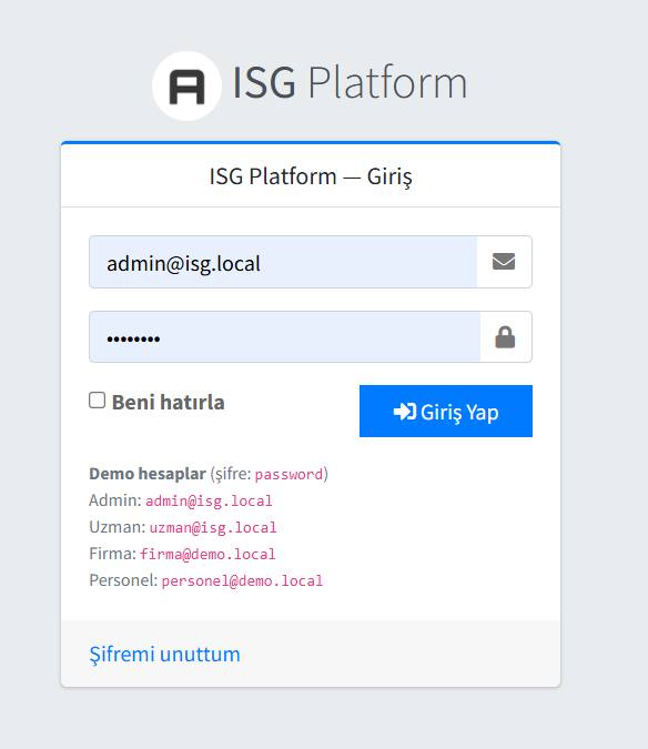 İSG Yönetim Platformu