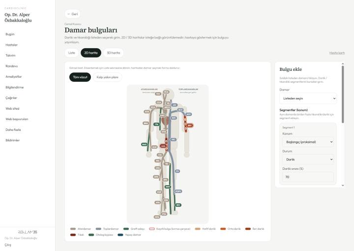 Kalp ve Damar Cerrahisi Yazılımı (CardioClinic)